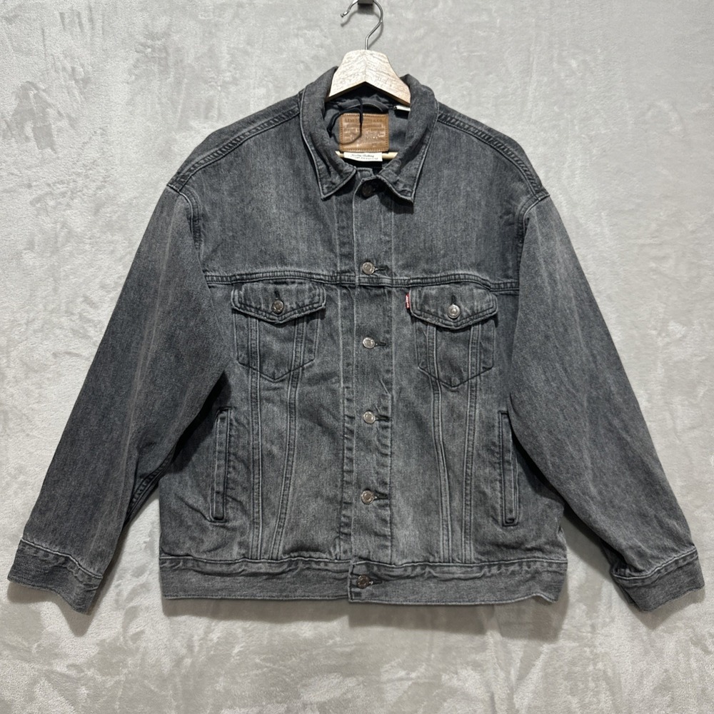 Levi's Premium Men's Relaxed Fit Trucker Jacket Size Small‎ Charcoal - Picture 1 of 8